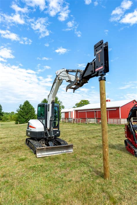 post pounder for bobcat mini excavator|mini excavator attachment driver.